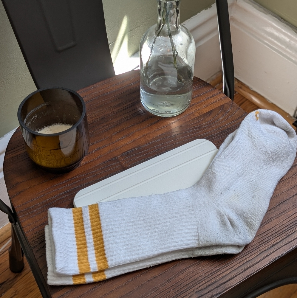 DSG White and Gold Striped Athletic Socks